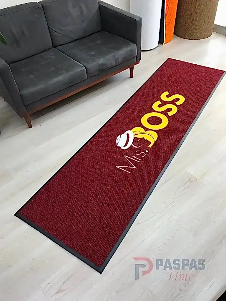 Bordo zeminli sarı logolu paspas P4932 Bordo zeminli sarı logolu paspas P4932