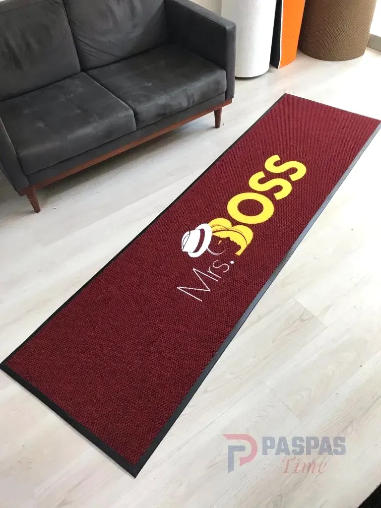 Bordo zeminli sarı logolu paspas P4932 Bordo zeminli sarı logolu paspas P4932