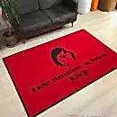Kırmızı zeminli siyah logolu paspas P5067 Kırmızı zeminli siyah logolu paspas P5067